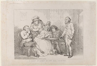 Kobieta w zawieszeniu, czyli odrzucony wniosek o zwolnienie za kaucją dla Żyda autorstwa Thomas Rowlandson
