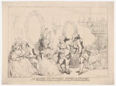 Prowadzący uroczystość przedstawiający partnera autorstwa Thomas Rowlandson