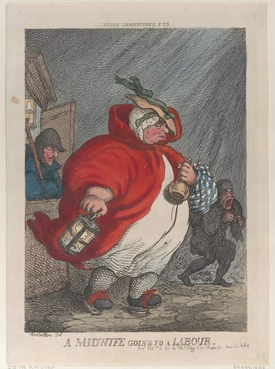 Położna idąca do pracy, 12 lutego 1811, 12 lutego 1811. autorstwa Thomas Rowlandson