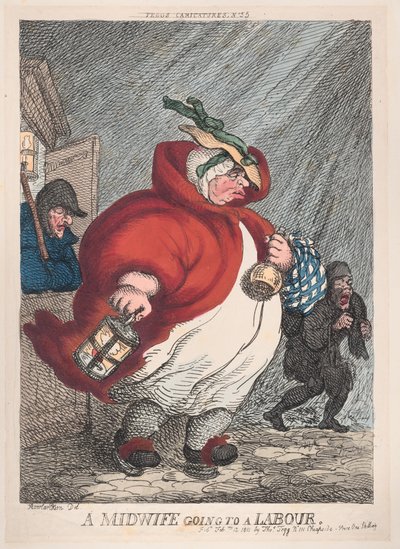 Położna idąca do pracy, 12 lutego 1811, 12 lutego 1811. autorstwa Thomas Rowlandson