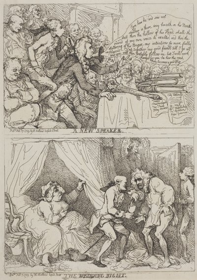Nowy mówca – Noc poślubna autorstwa Thomas Rowlandson