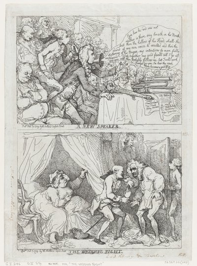 Nowy mówca i Noc poślubna, 7 lutego 1789., 7 lutego 1789. autorstwa Thomas Rowlandson
