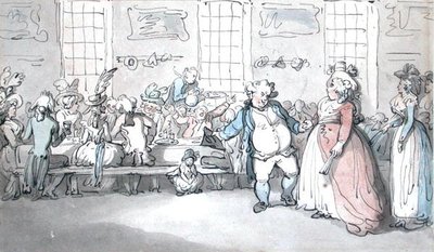 Śniadanie publiczne (pióro i tusz oraz akwarela na papierze) autorstwa Thomas Rowlandson