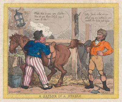 Żeglarz w stajni, 25.11.1805., 25.11.1805. autorstwa Thomas Rowlandson