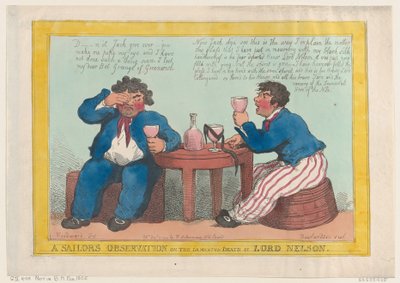 Obserwacja marynarza na temat opłakanej śmierci Lorda Nelsona, 3 grudnia 1805 r., 3 grudnia 1805 r. autorstwa Thomas Rowlandson