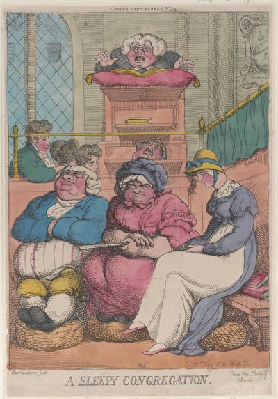 A Sleepy Congregation, 12 lutego 1811, 12 lutego 1811. autorstwa Thomas Rowlandson