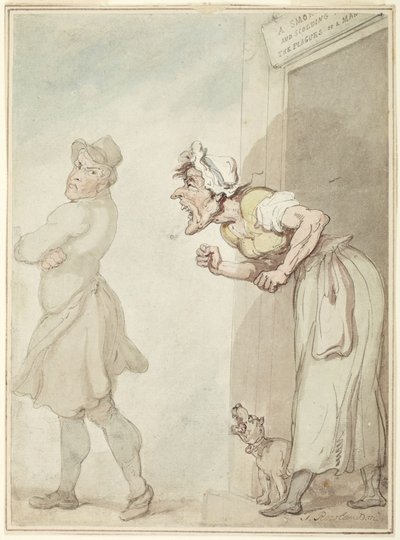 Dymiący komin i zrzędliwa żona: nieszczęścia ludzkiego życia autorstwa Thomas Rowlandson