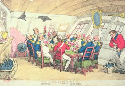 Przytulna Kabina lub Admirał Portu (kolorowe grawerowanie) autorstwa Thomas Rowlandson