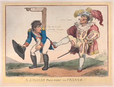 Hiszpańska przepustka do Francji!!, 12 września 1808 r., 12 września 1808 r. autorstwa Thomas Rowlandson