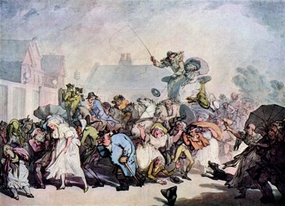 Szkwał w Hyde Parku, 1791, 1929 autorstwa Thomas Rowlandson