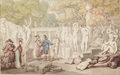 Dziedziniec Posągów, XIX w. autorstwa Thomas Rowlandson
