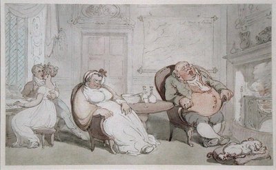 Skradziony pocałunek (akwarela na papierze) autorstwa Thomas Rowlandson