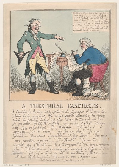 Kandydat teatralny, 1797., 1797. autorstwa Thomas Rowlandson