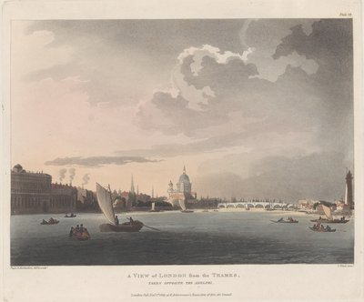 Widok Londynu z Tamizy, 1 listopada 1809 r., 1 listopada 1809 r. autorstwa Thomas Rowlandson