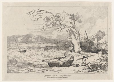 Widok na wybrzeże Sussex, 1 października 1785., 1 października 1785. autorstwa Thomas Rowlandson