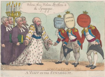 Wizyta w synagodze, 28 kwietnia 1809 r., 28 kwietnia 1809 r. autorstwa Thomas Rowlandson
