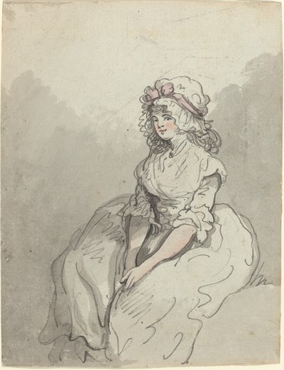 Młoda angielska piękność autorstwa Thomas Rowlandson