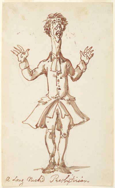 Prezbiterianin o długiej szyi autorstwa Thomas Rowlandson