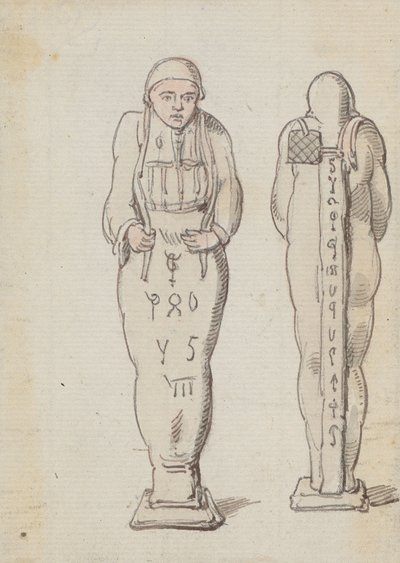 Mumia – widok z przodu i z tyłu autorstwa Thomas Rowlandson