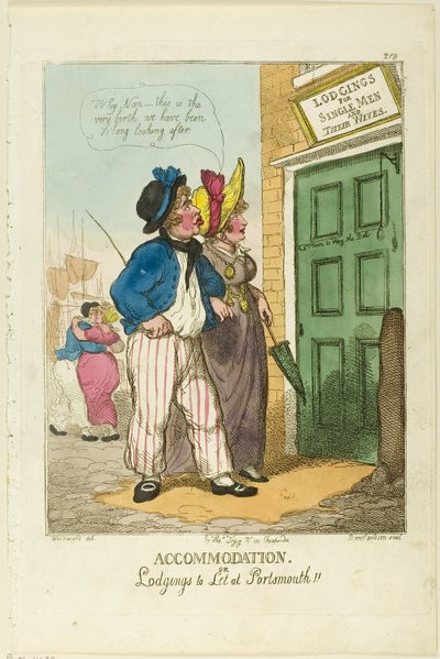 Zakwaterowanie lub kwatery do wynajęcia Portsmouth autorstwa Thomas Rowlandson