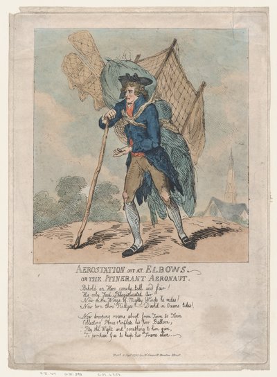 Aerostation out at Elbows lub The Traveller Aeronaut, 5 września 1785., 5 września 1785. autorstwa Thomas Rowlandson