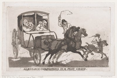 Agreeable Companions in a Post Chaise, 5 czerwca 1790., 5 czerwca 1790. autorstwa Thomas Rowlandson