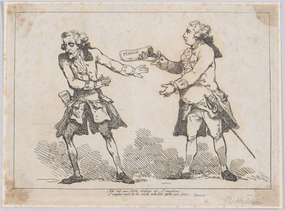 Ach, pozwól mi Sire odmówić..., z Pensjonatu Piotra Petera Pindara, Esq., 1787., 1787. autorstwa Thomas Rowlandson