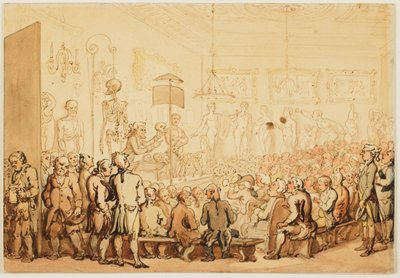 Wykład z anatomii w Królewskiej Akademii Sztuk Pięknych autorstwa Thomas Rowlandson