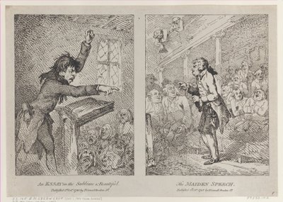 Esej o wzniosłości i pięknie, Przemówienie panieńskie, 1 października 1785., 1 października 1785. autorstwa Thomas Rowlandson