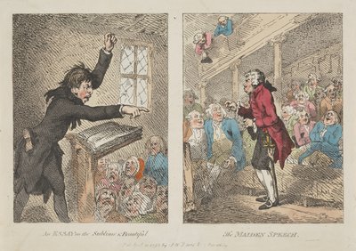 Rozprawa o wzniosłości i pięknie, „Przemowa dziewicy” autorstwa Thomas Rowlandson