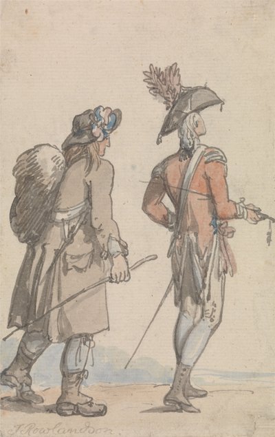 Oficer i jego sługa autorstwa Thomas Rowlandson