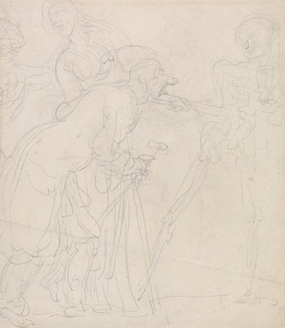 Starzec dręczony przez śmierć autorstwa Thomas Rowlandson
