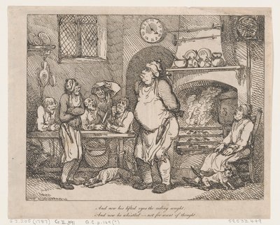A teraz jego uniesione oczy skierowały się ku sufitowi... autorstwa Thomas Rowlandson