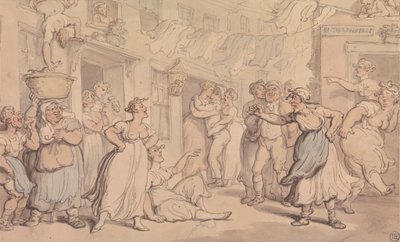 Gniewna scena na ulicy autorstwa Thomas Rowlandson