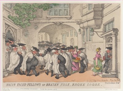 Bekon Faced Fellows of Brazen Nose, Broke Loose, 1811., 1811. autorstwa Thomas Rowlandson