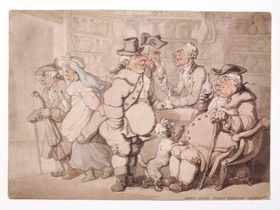 „Włoski magazyn-Haymarket Barto Valle”, City of Westminster, Londyn, przed 1827 r. autorstwa Thomas Rowlandson