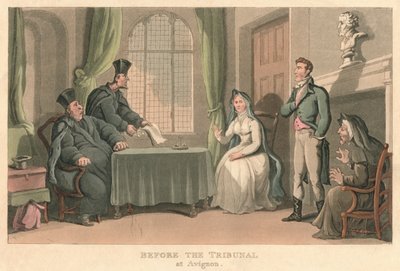 Przed Trybunałem w Awinionie, 1818, 1821 autorstwa Thomas Rowlandson