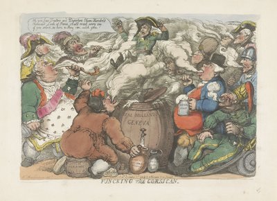 Fumigacja Korsykanina, 1813 Funcking Korsykanin (tytuł na obiekcie) autorstwa Thomas Rowlandson