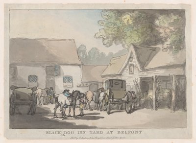 Black Dog Inn Yard At Belfont, 1785-87., 1785-87. autorstwa Thomas Rowlandson