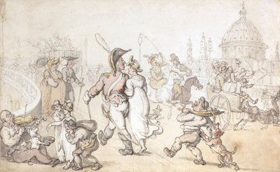 Most Blackfriars (akwarela) autorstwa Thomas Rowlandson