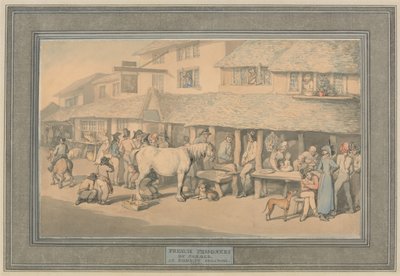 Bodmin w Kornwalii: francuscy więźniowie na zwolnieniu warunkowym autorstwa Thomas Rowlandson