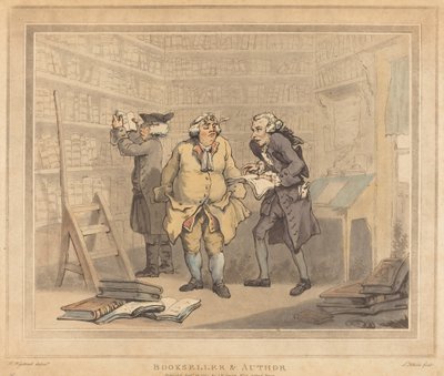 Księgarz i autor autorstwa Thomas Rowlandson