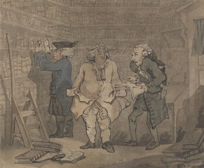 Księgarz i autor autorstwa Thomas Rowlandson