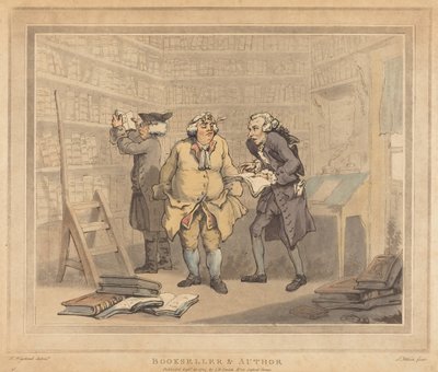 Księgarz i autor autorstwa Thomas Rowlandson