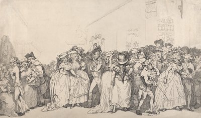Leżaki do holu przy kasach autorstwa Thomas Rowlandson