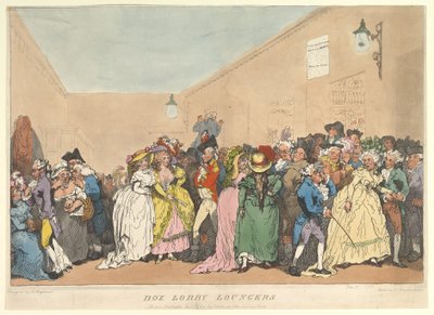Leżaki w holu, 5 stycznia 1811 r. autorstwa Thomas Rowlandson