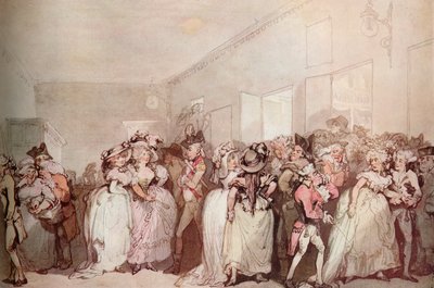 „Leżaki Lobby Box z 1785”, c1785 autorstwa Thomas Rowlandson