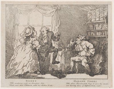 Bozzy i Madame Piozzi Frontispiece, Bozzy i Piozzi autorstwa Petera Pindara, 1780-86., 1780-86. autorstwa Thomas Rowlandson