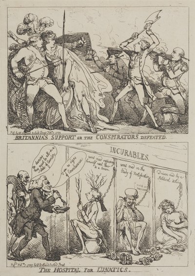 Wsparcie Britannii czy klęska spiskowców – Szpital dla umysłowo chorych autorstwa Thomas Rowlandson