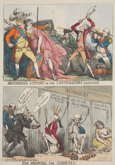 Wsparcie Britannii czy klęska spiskowców – Szpital dla umysłowo chorych autorstwa Thomas Rowlandson